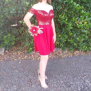 Sequin top red (homecoming) Dress